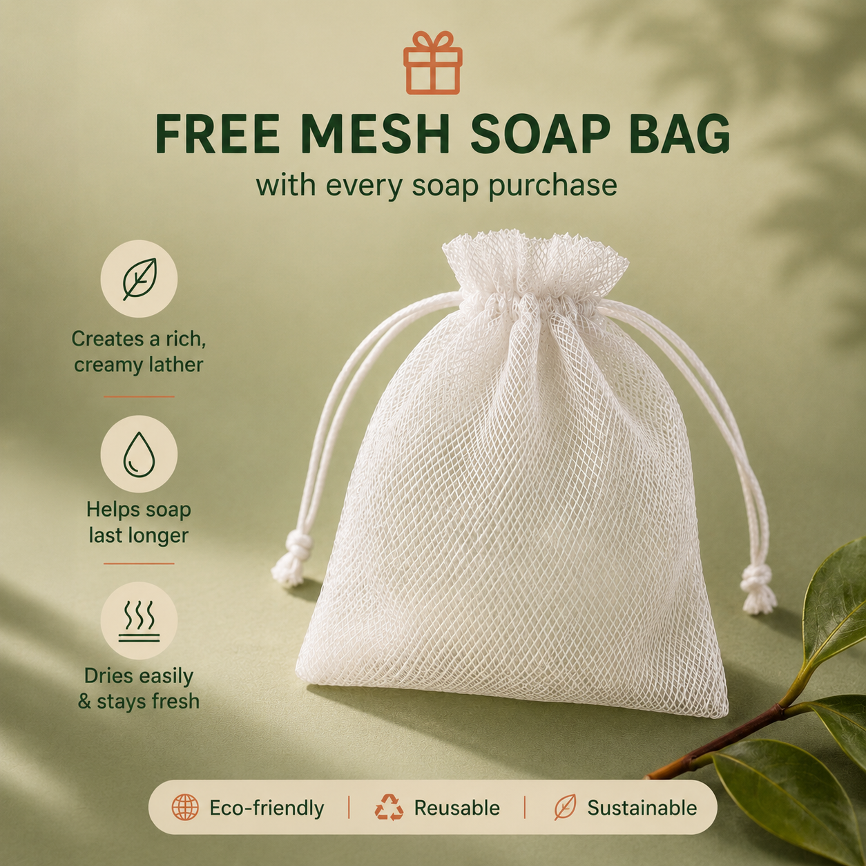 FREE MESH SOAP BAG